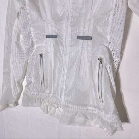 Lululemon Athletica White Run Wild Semi Sheer Partial Mesh Activewear Jacket 4 - Picture 8 of 16